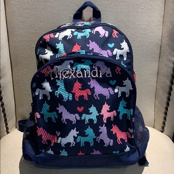 monogrammed unicorn backpack